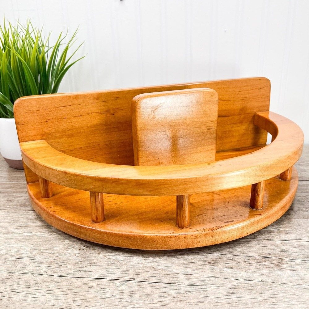 Vintage Wooden Napkin Holder:‎ Mid-Century Modern Table Decor